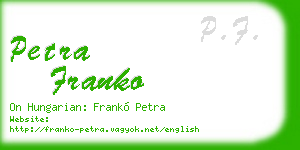 petra franko business card