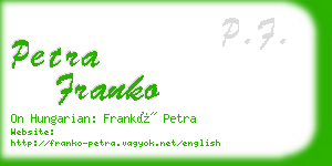 petra franko business card